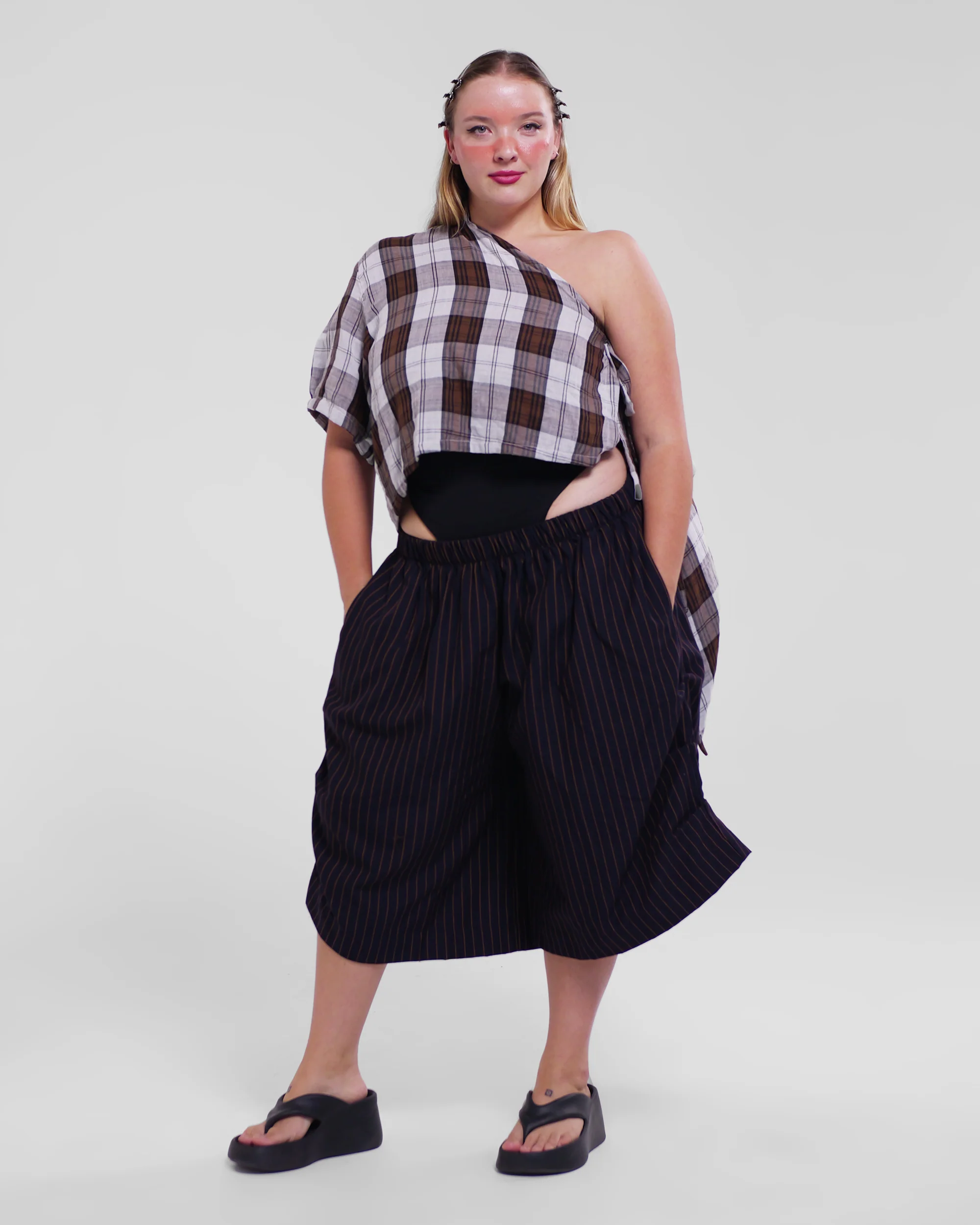 Asymmetrical Wang Top in Brown - Image 3