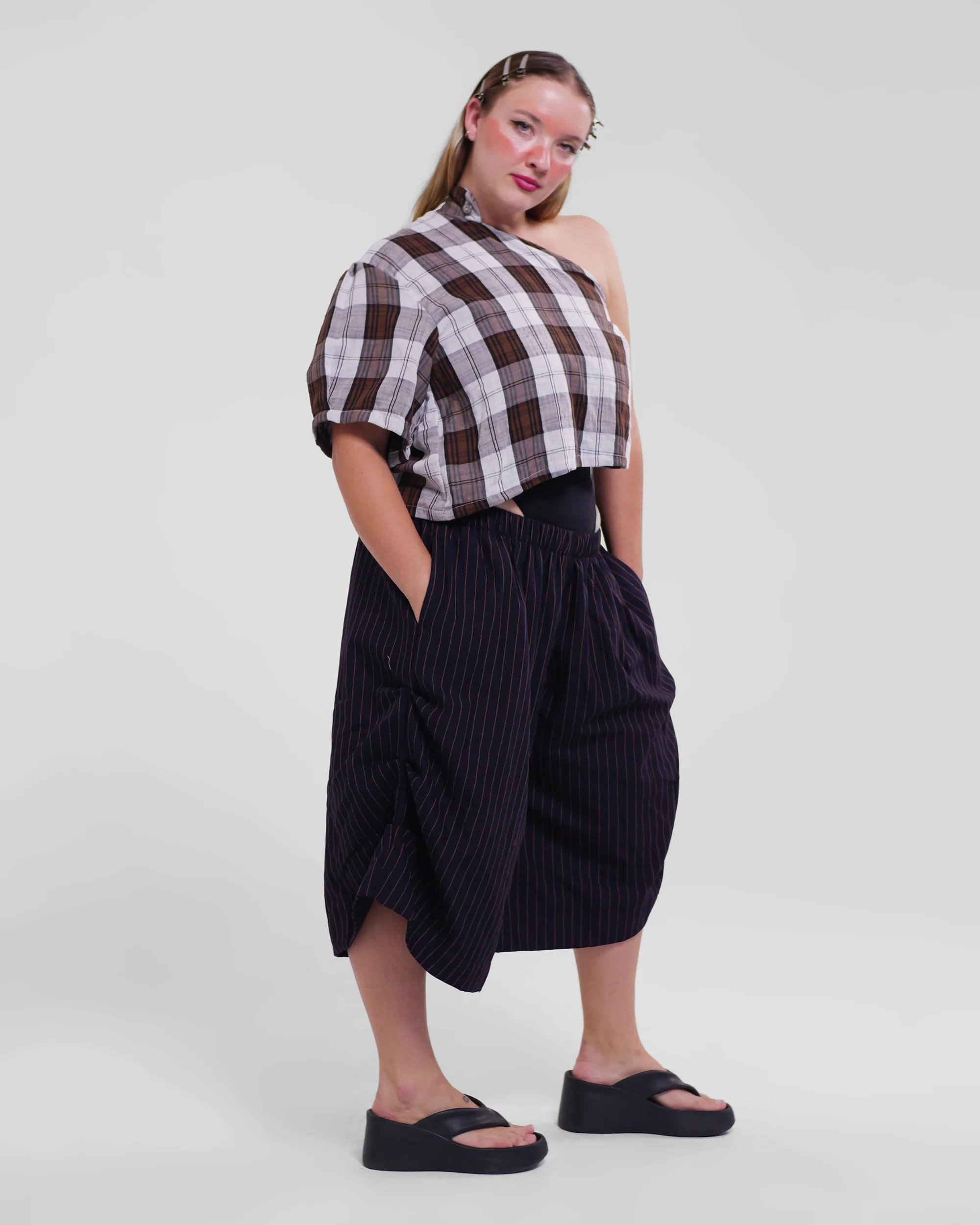 Asymmetrical Wang Top in Brown - Image 8