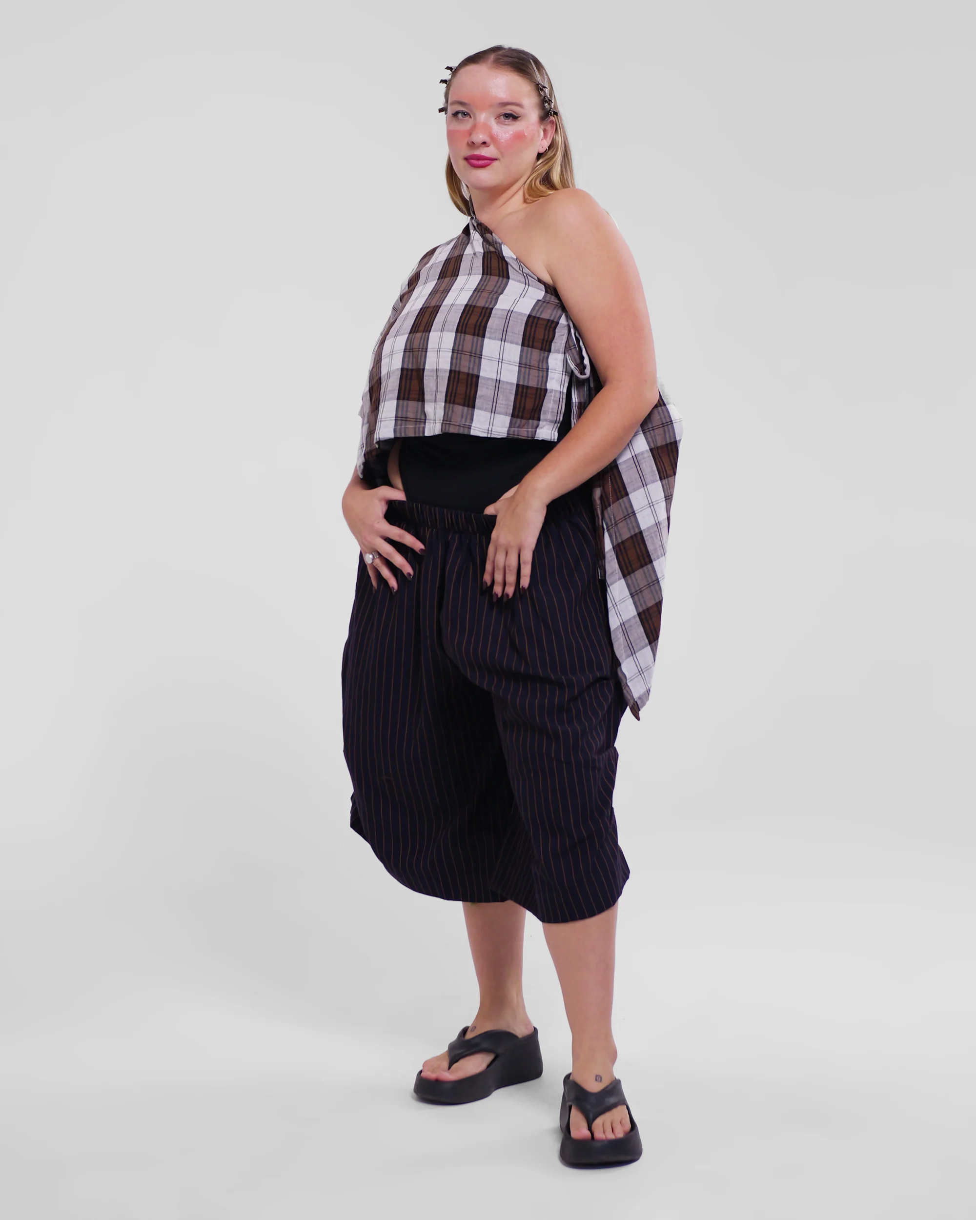 Asymmetrical Wang Top in Brown - Image 9