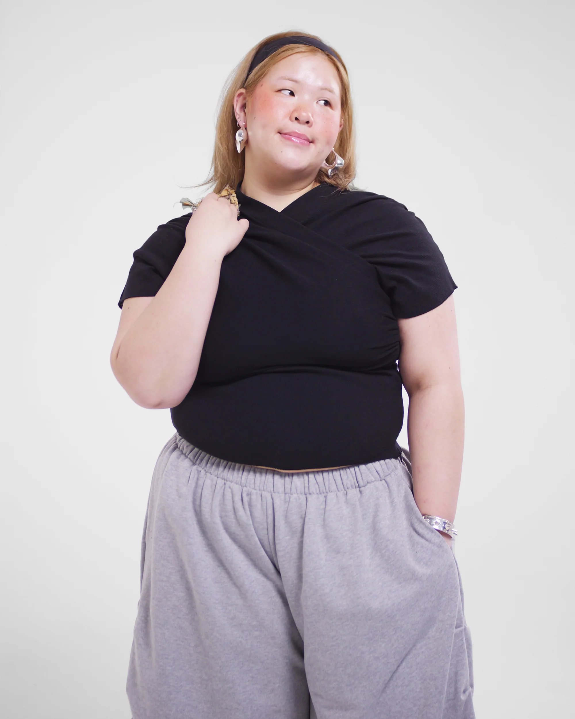 Kimono Ribbed Top in Black - Image 12