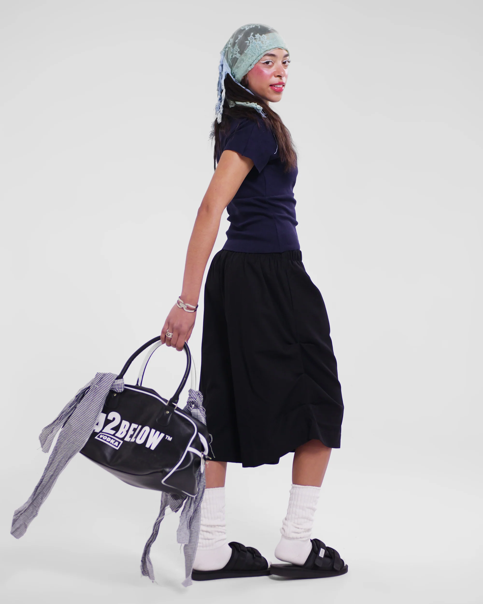 Kimono Ribbed Top in Navy - Image 10