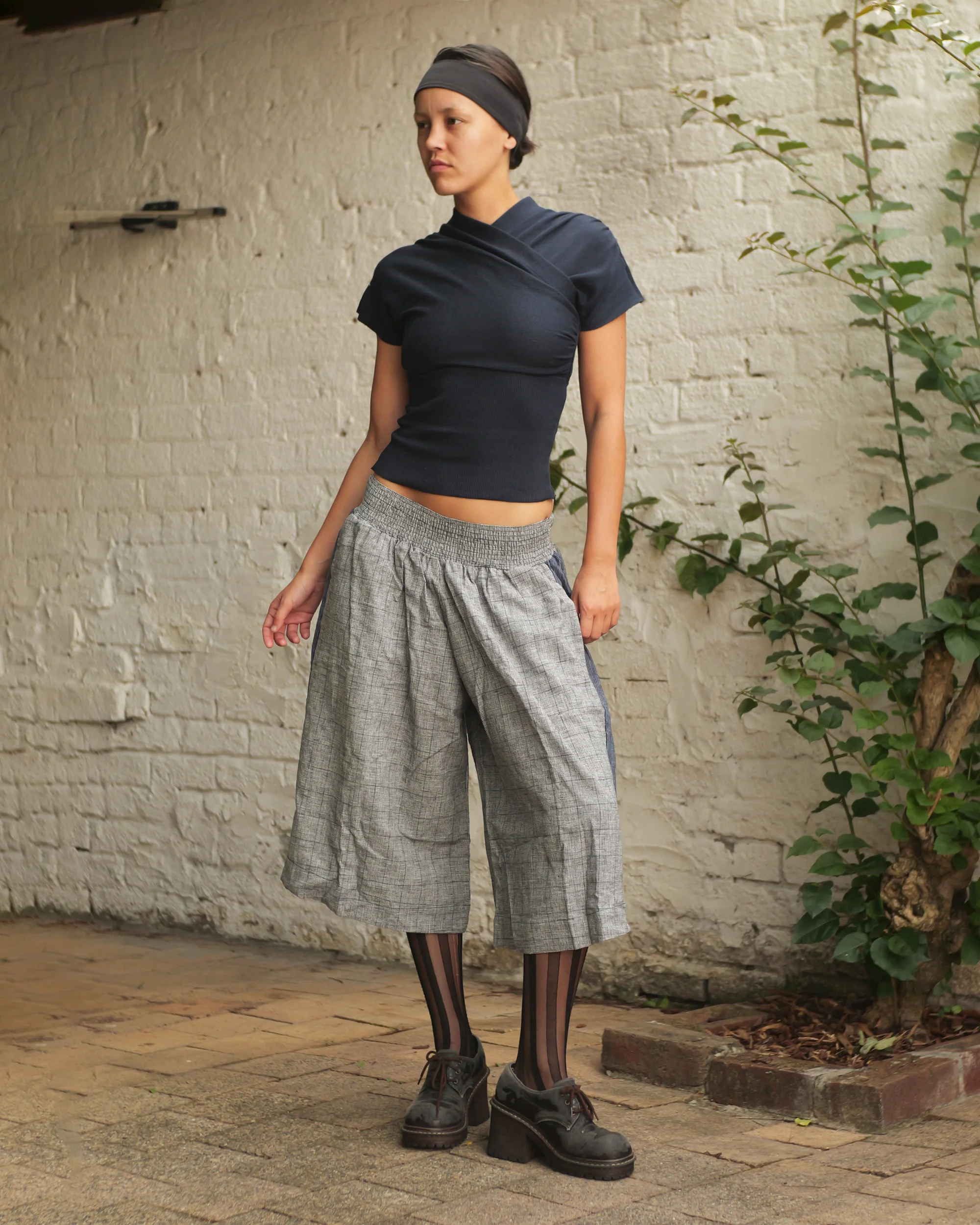 Kimono Ribbed Top in Navy - Image 5