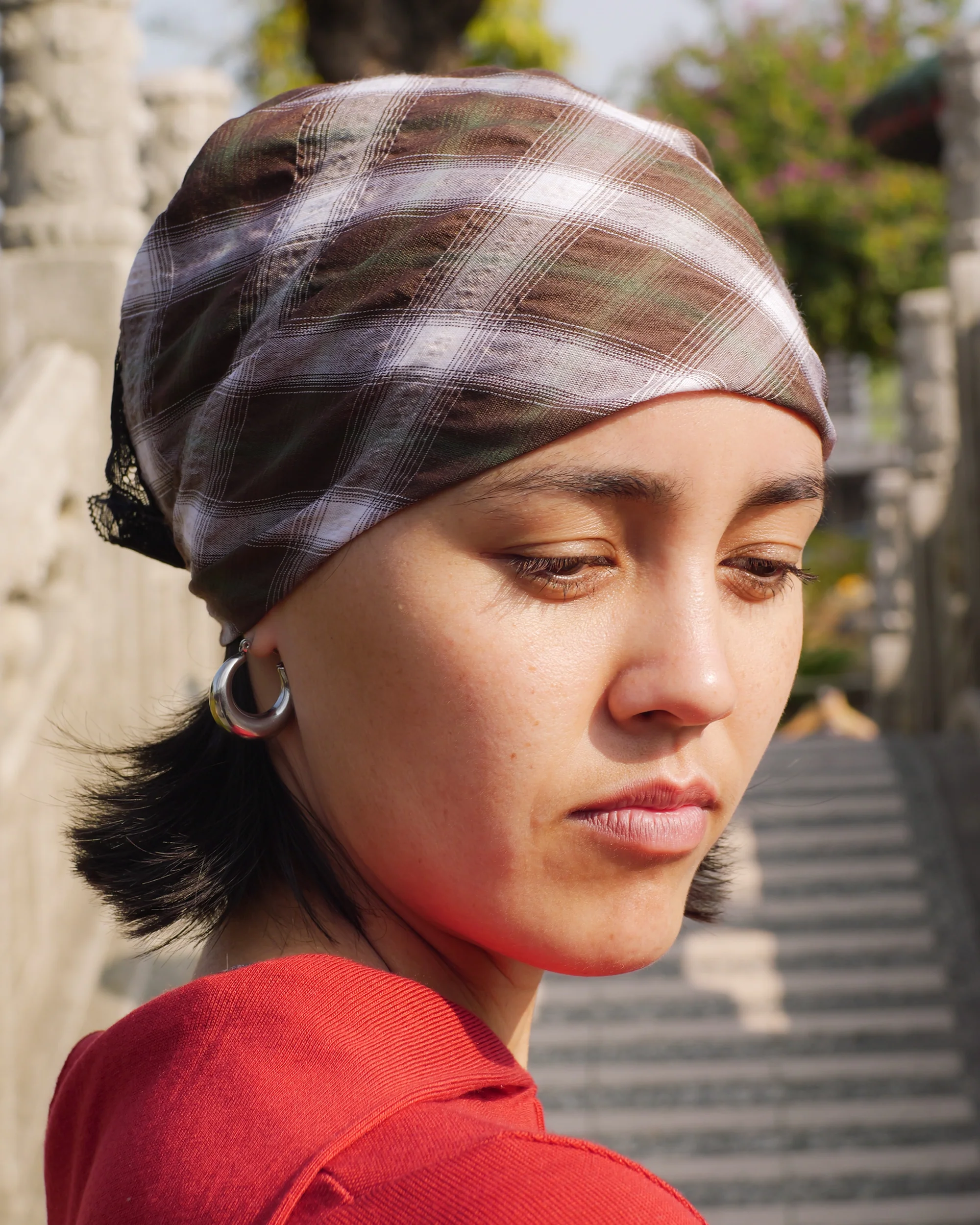 Lace Headscarf in Forest - Image 10