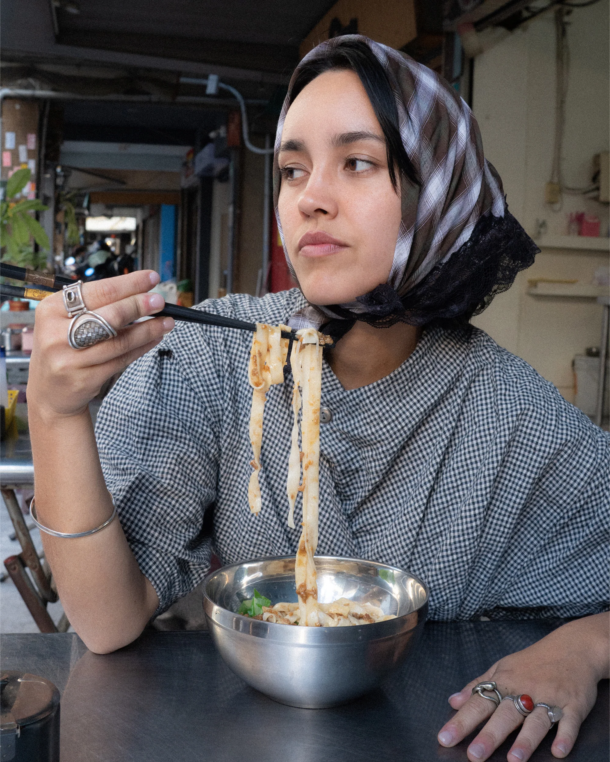 Lace Headscarf in Forest - Image 5