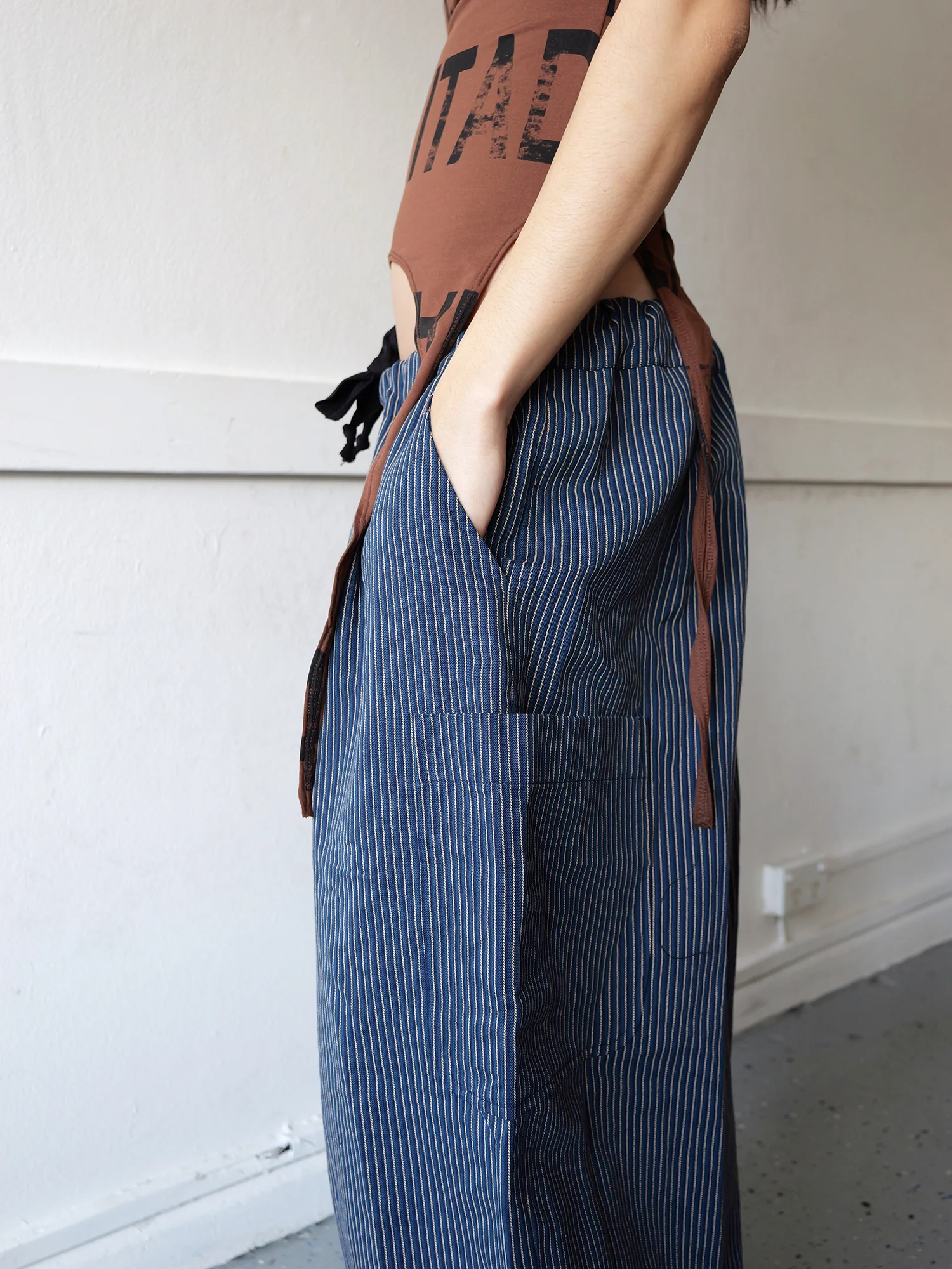 Lucky Pierrot Pant in Blue Steel Stripe - Image 10