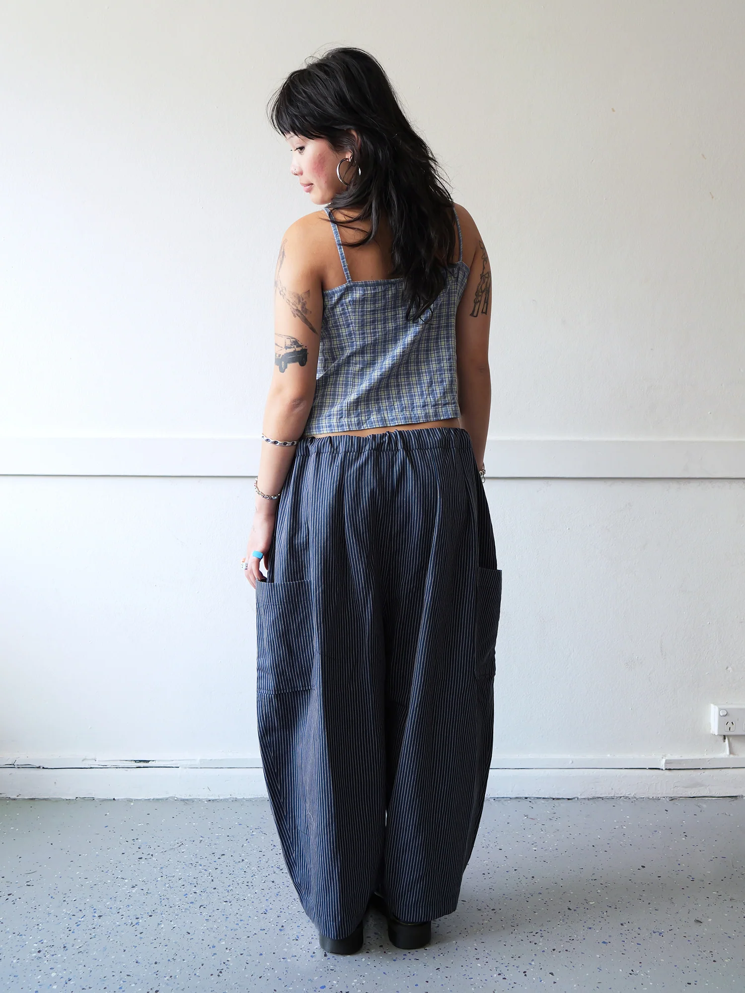 Lucky Pierrot Pant in Blue Steel Stripe - Image 3