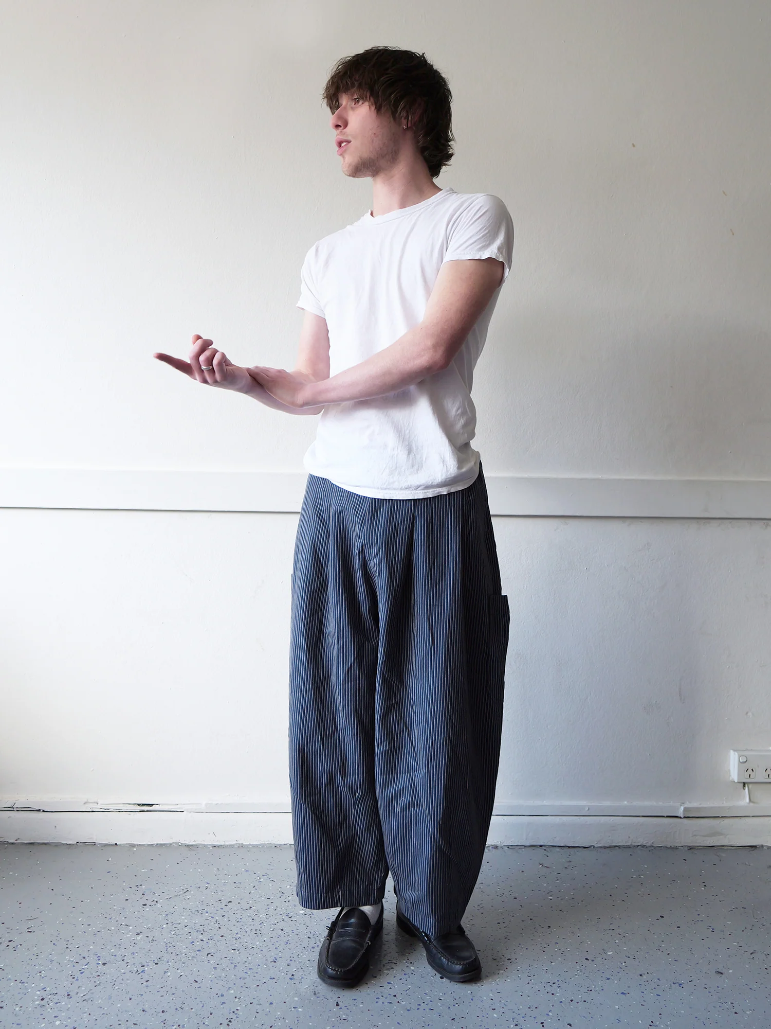 Lucky Pierrot Pant in Blue Steel Stripe - Image 4