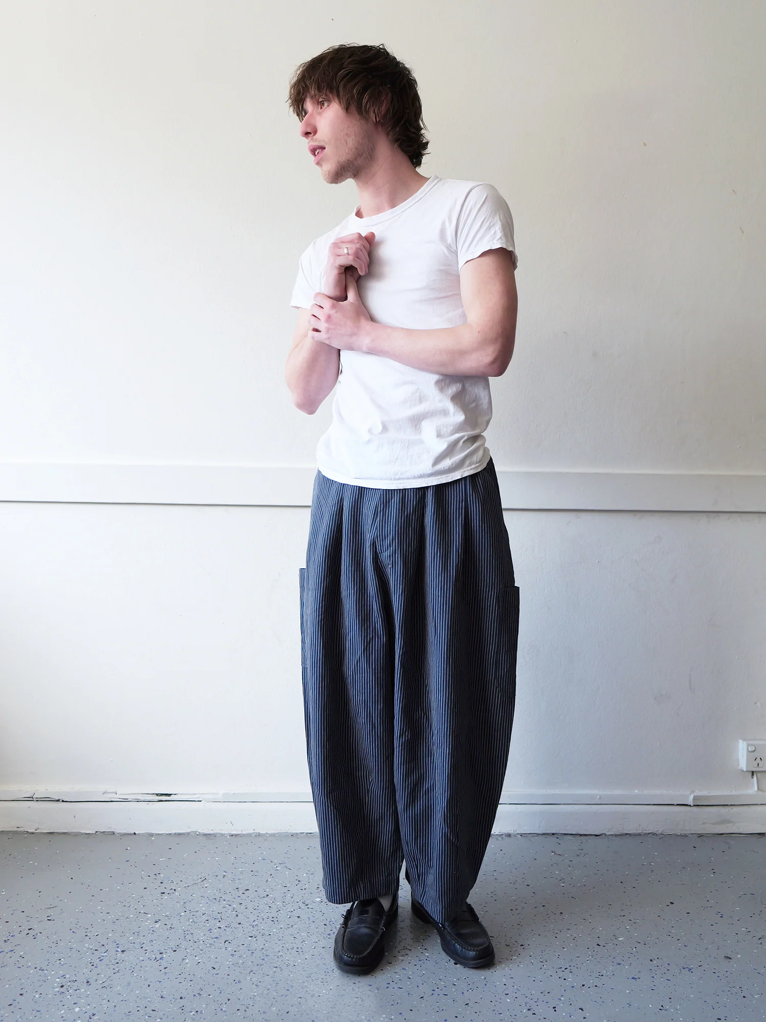 Lucky Pierrot Pant in Blue Steel Stripe - Image 6