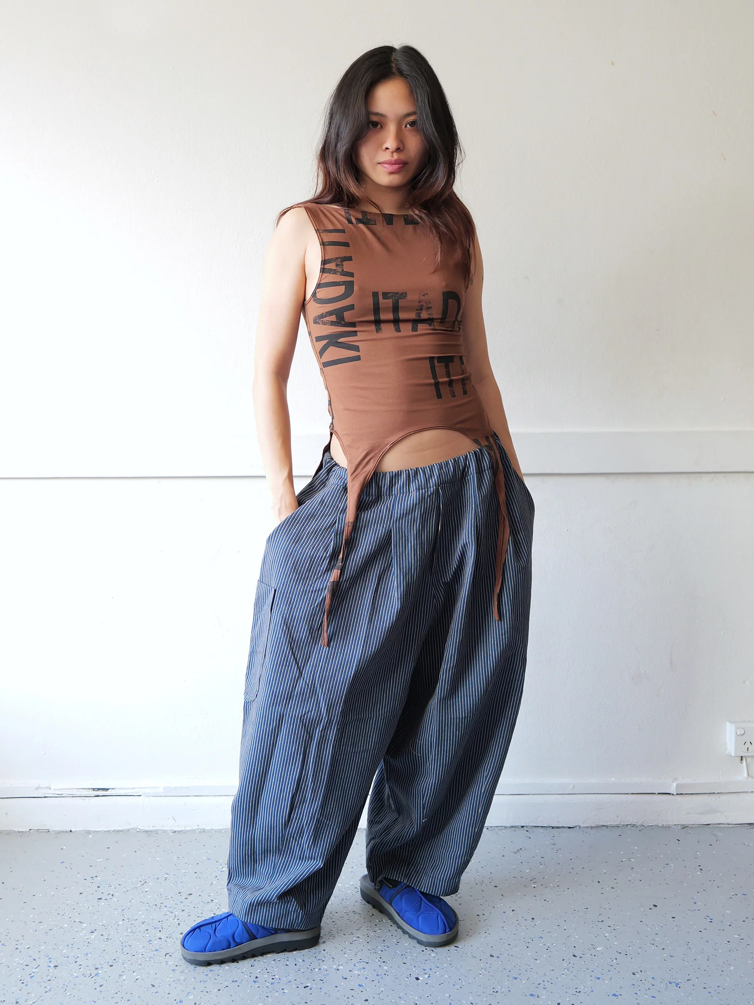 Lucky Pierrot Pant in Blue Steel Stripe - Image 7