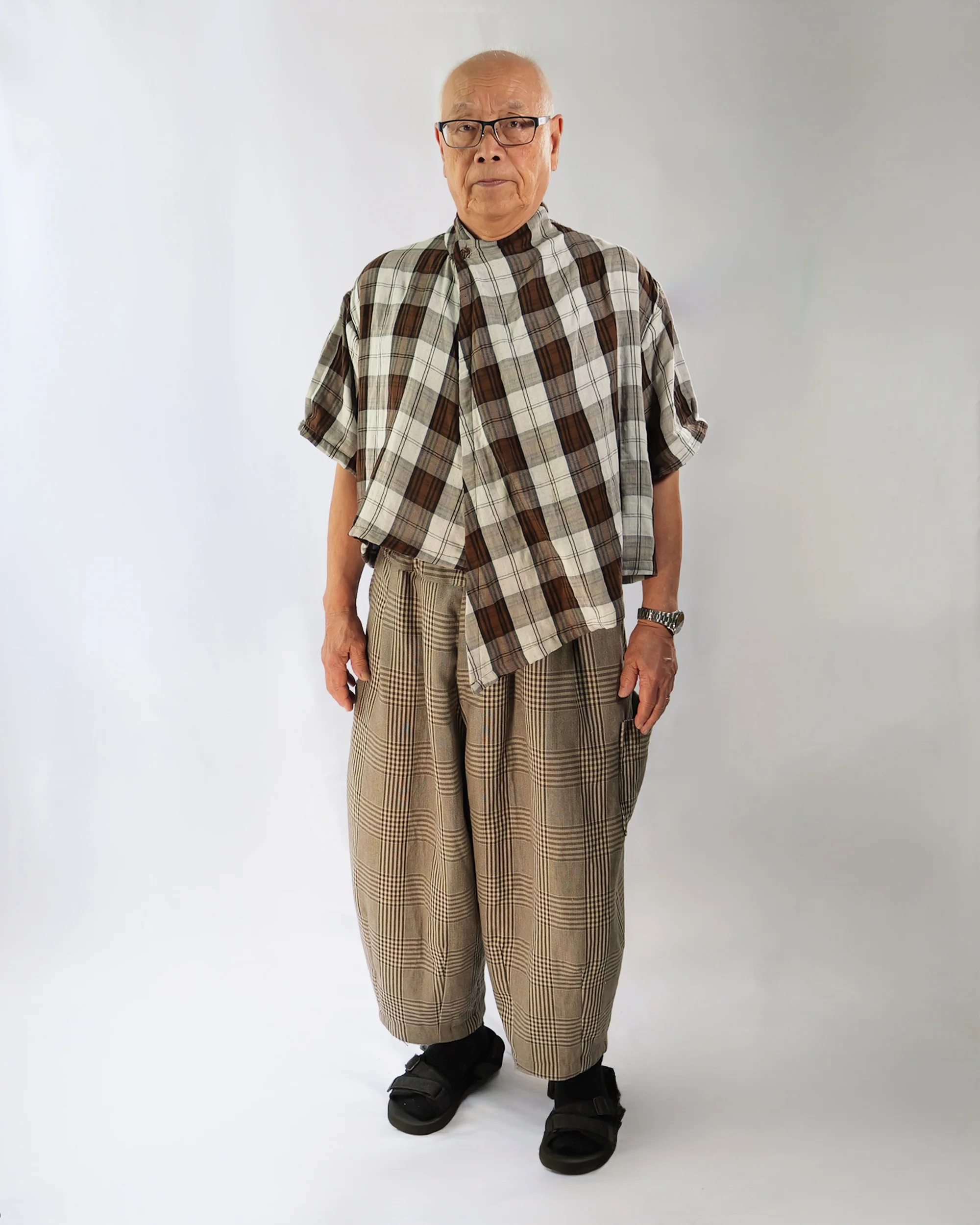 Lucky Pierrot Pant in Coffee Plaid - Image 7