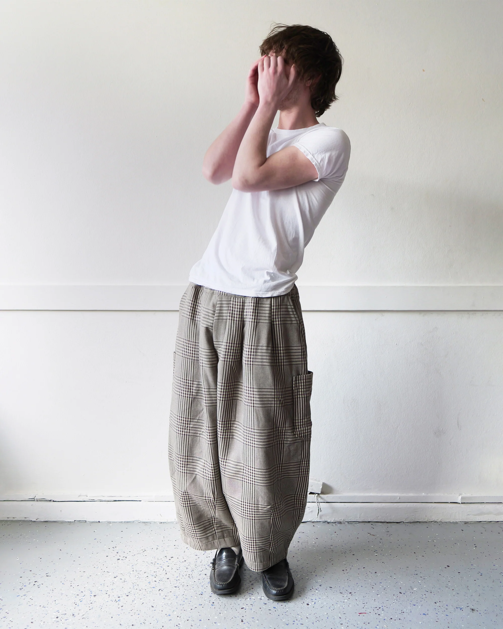Lucky Pierrot Pant in Coffee Plaid - Image 9