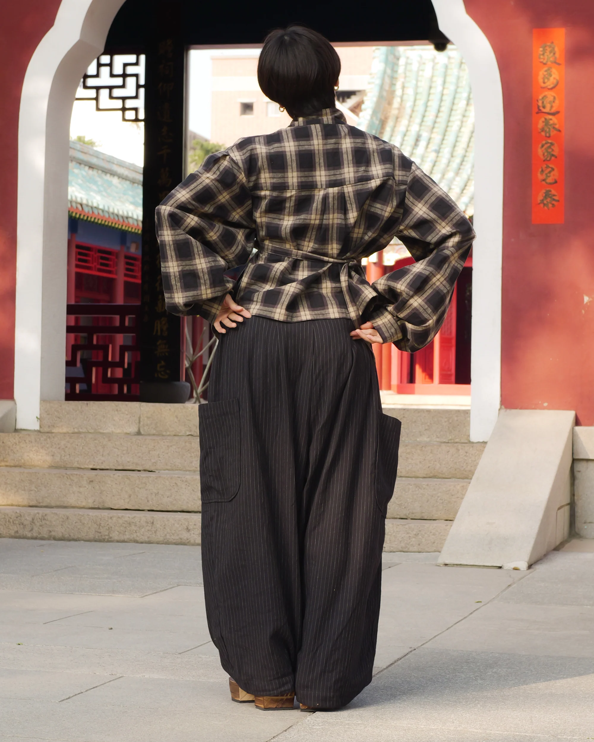 Lucky Pierrot Pant V2 in Black Pinstripe - Image 14