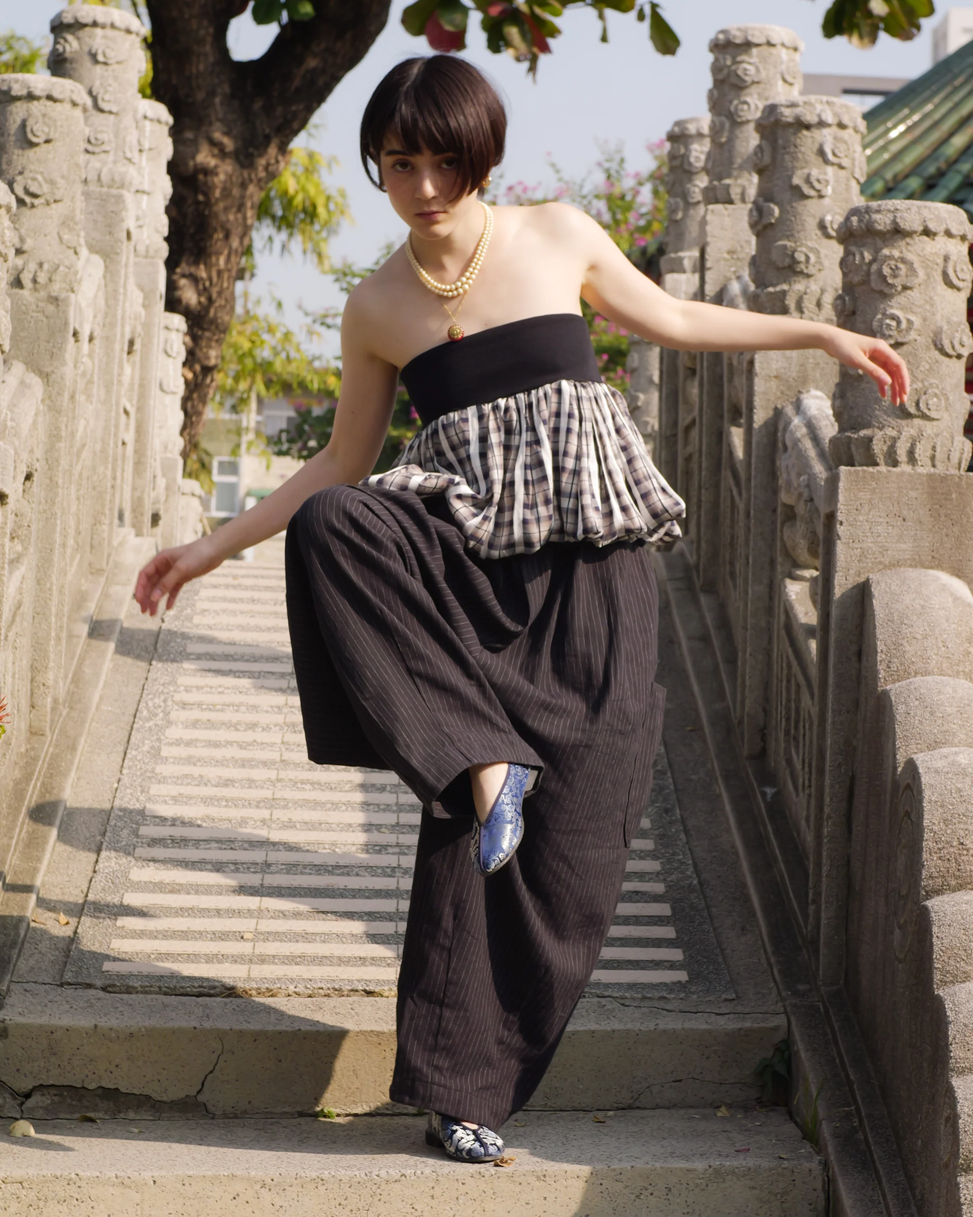 Lucky Pierrot Pant V2 in Black Pinstripe - Image 17