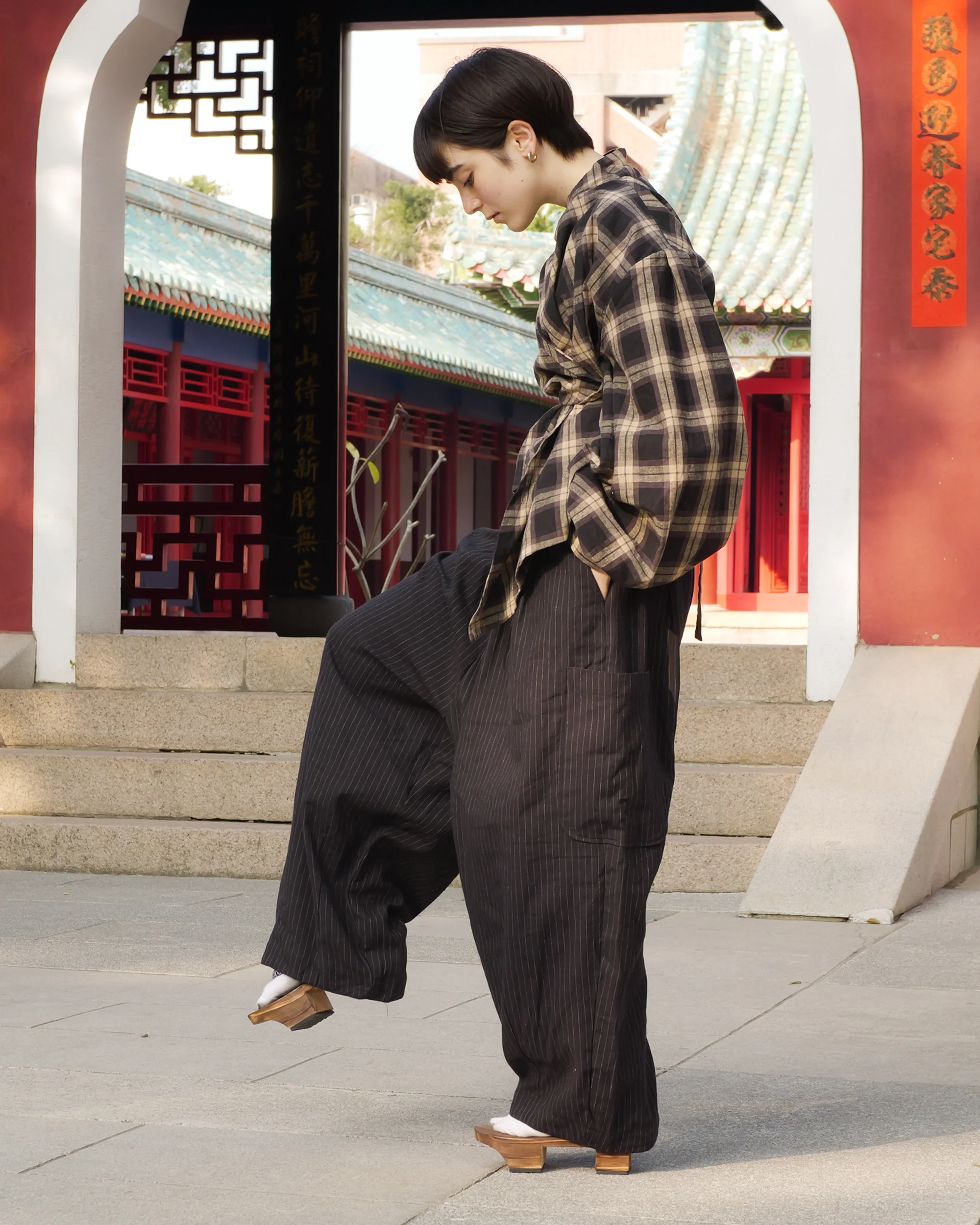 Lucky Pierrot Pant V2 in Black Pinstripe - Image 18