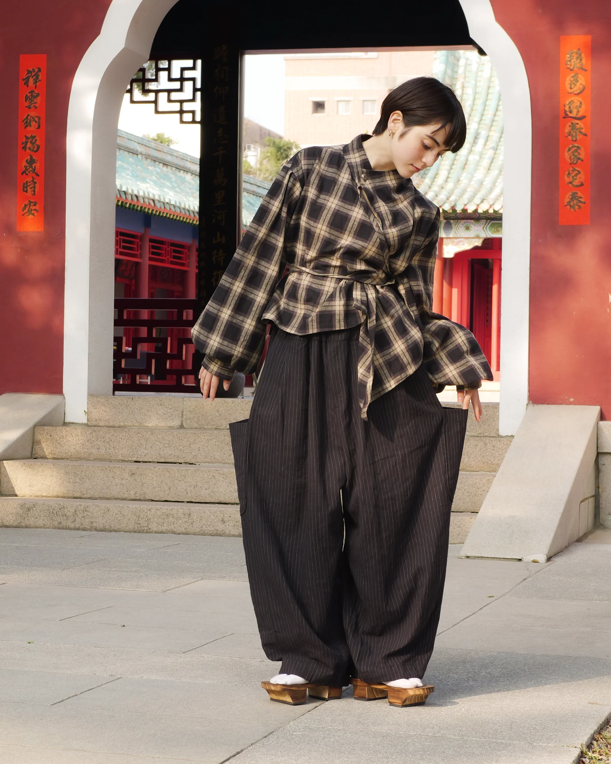 Lucky Pierrot Pant V2 in Black Pinstripe - Image 4