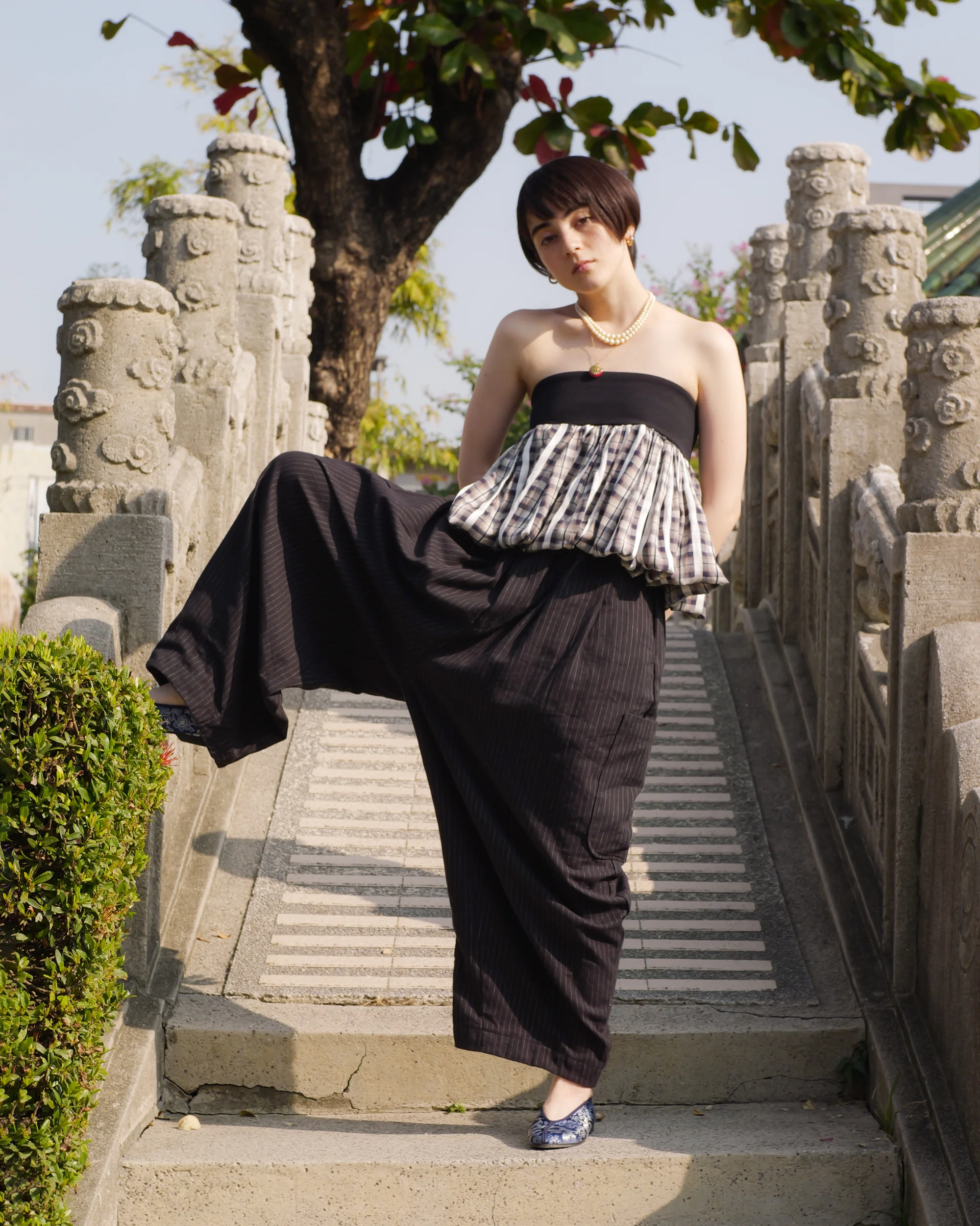 Lucky Pierrot Pant V2 in Black Pinstripe - Image 5