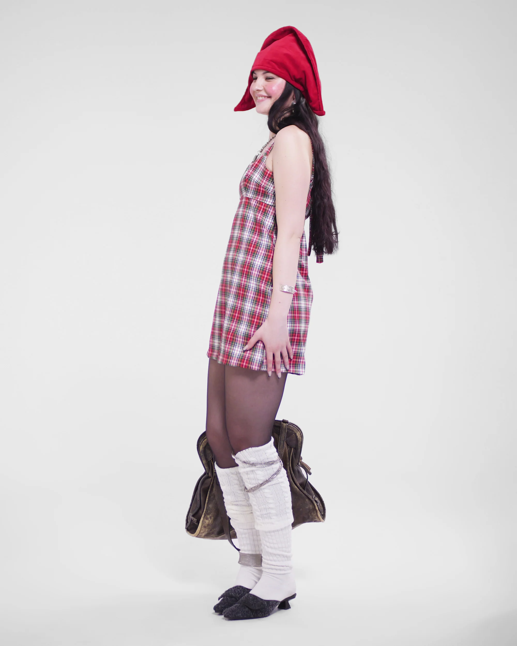 Obi Dress in Red Tartan - Image 6