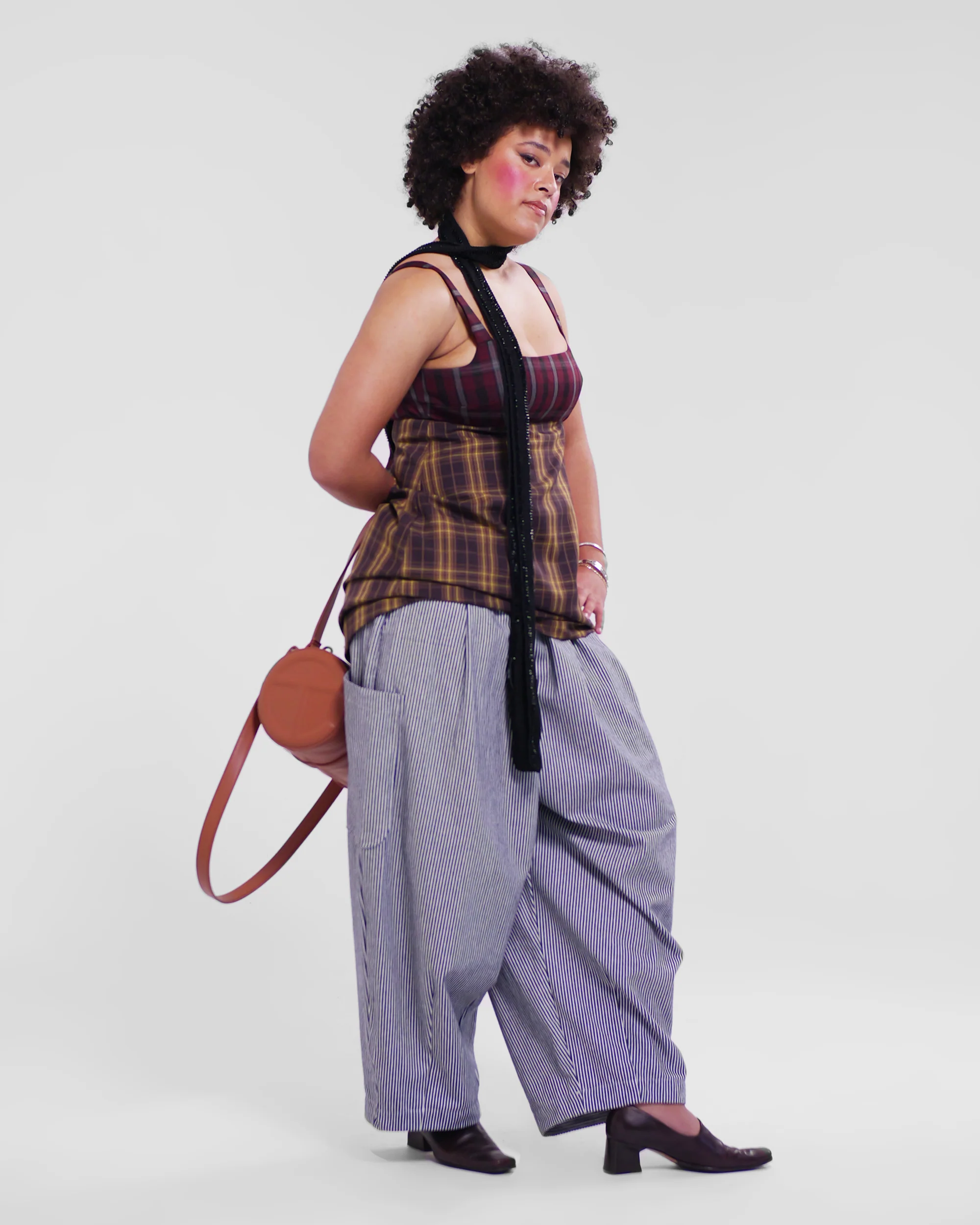 Obi Dress in Wine/Honey - Image 10