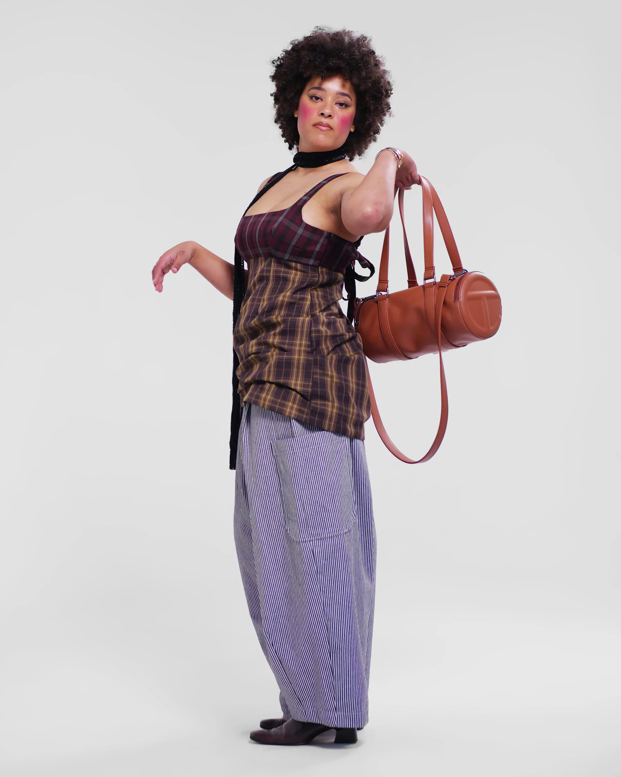 Obi Dress in Wine/Honey - Image 3