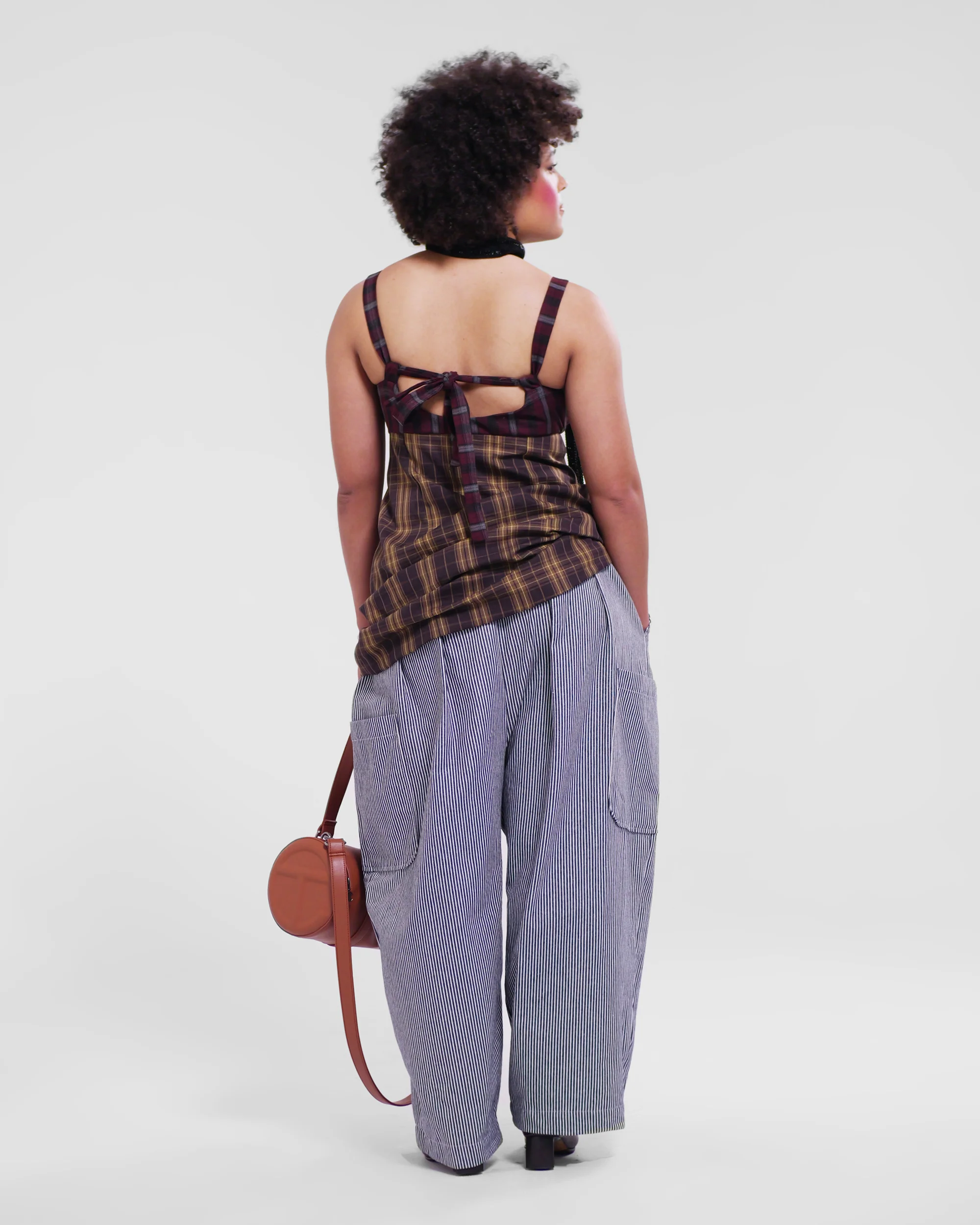 Obi Dress in Wine/Honey - Image 4