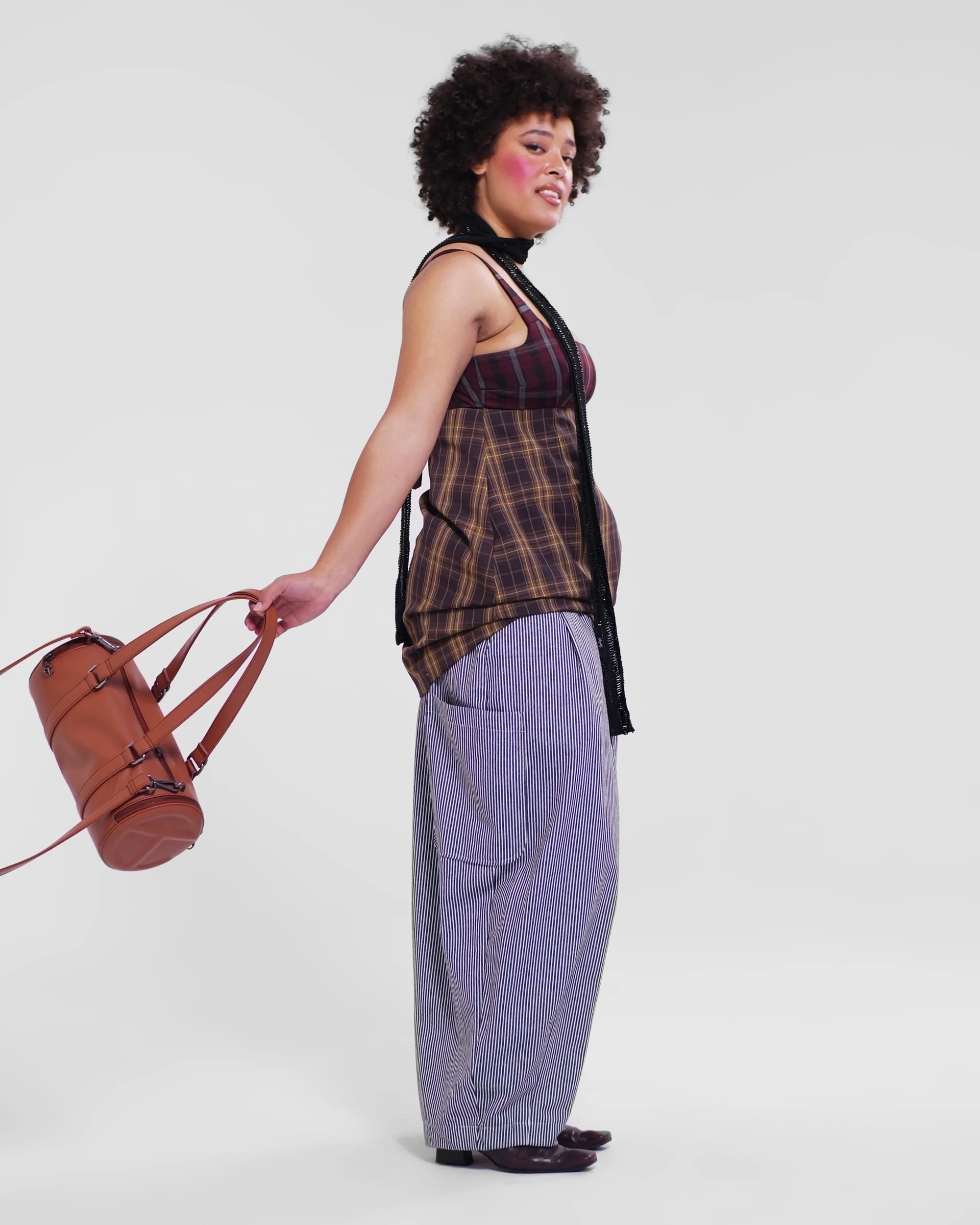 Obi Dress in Wine/Honey - Image 7