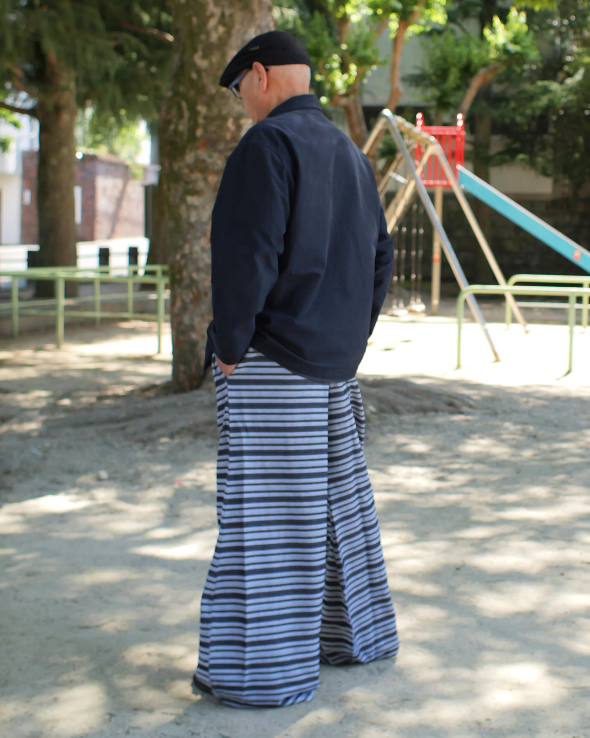 Puff Pant in Denim Stripe - Image 6