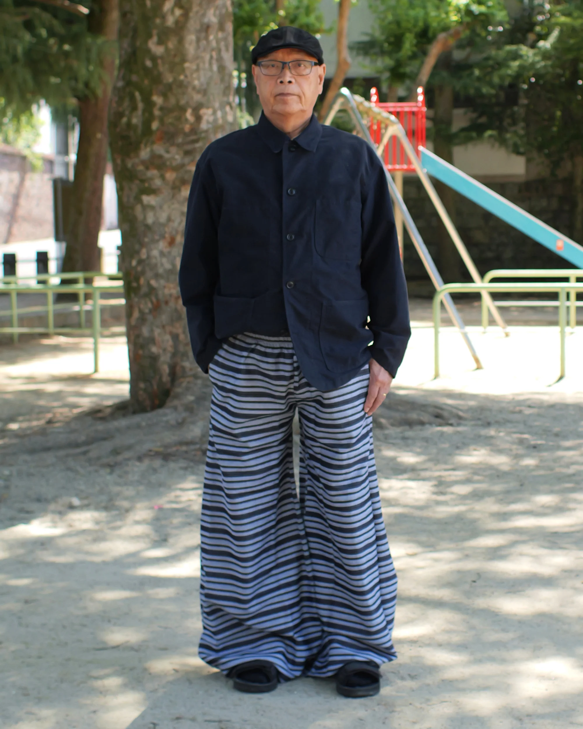 Puff Pant in Denim Stripe - Image 7