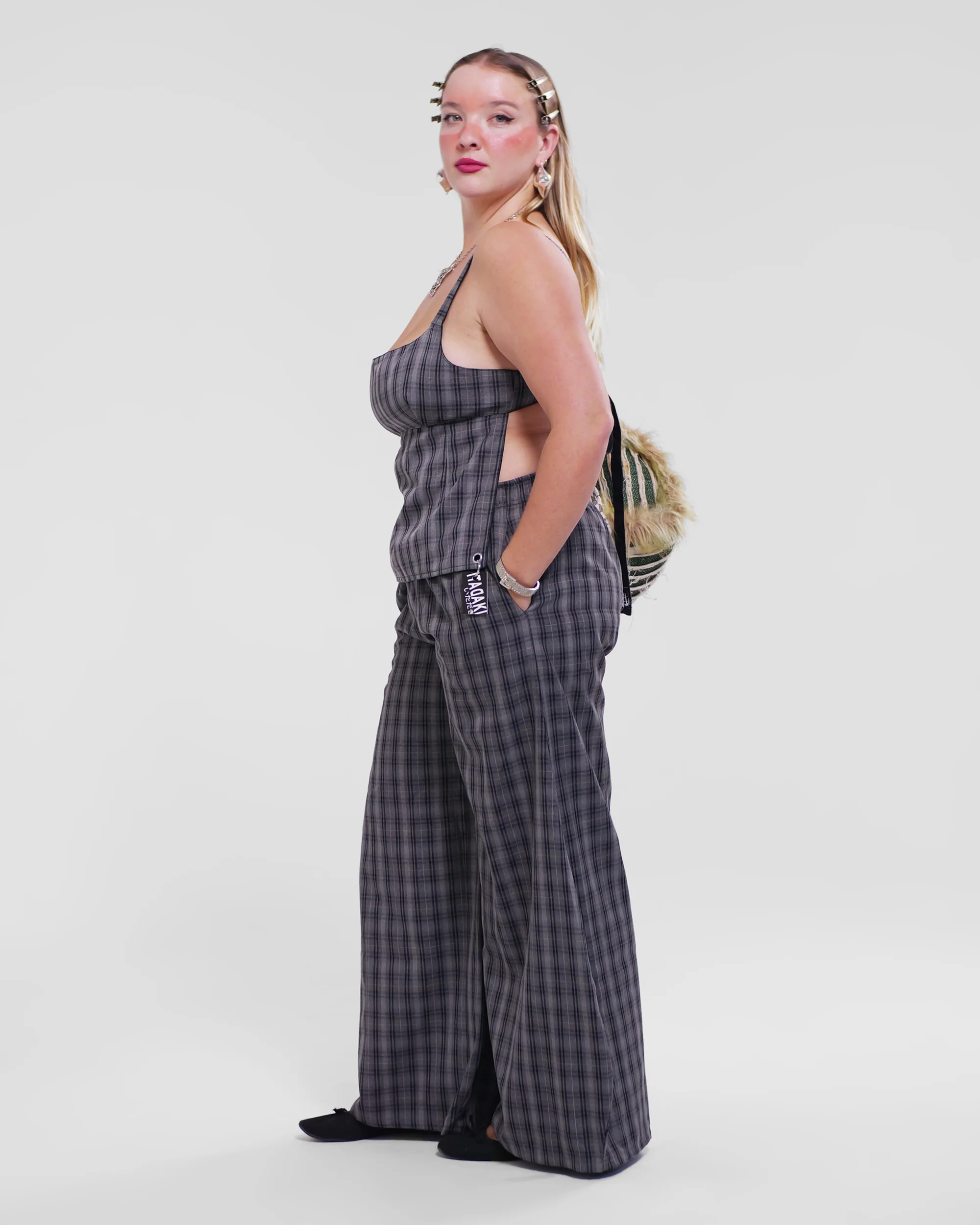 Puff Pant in Smoke Check - Image 3