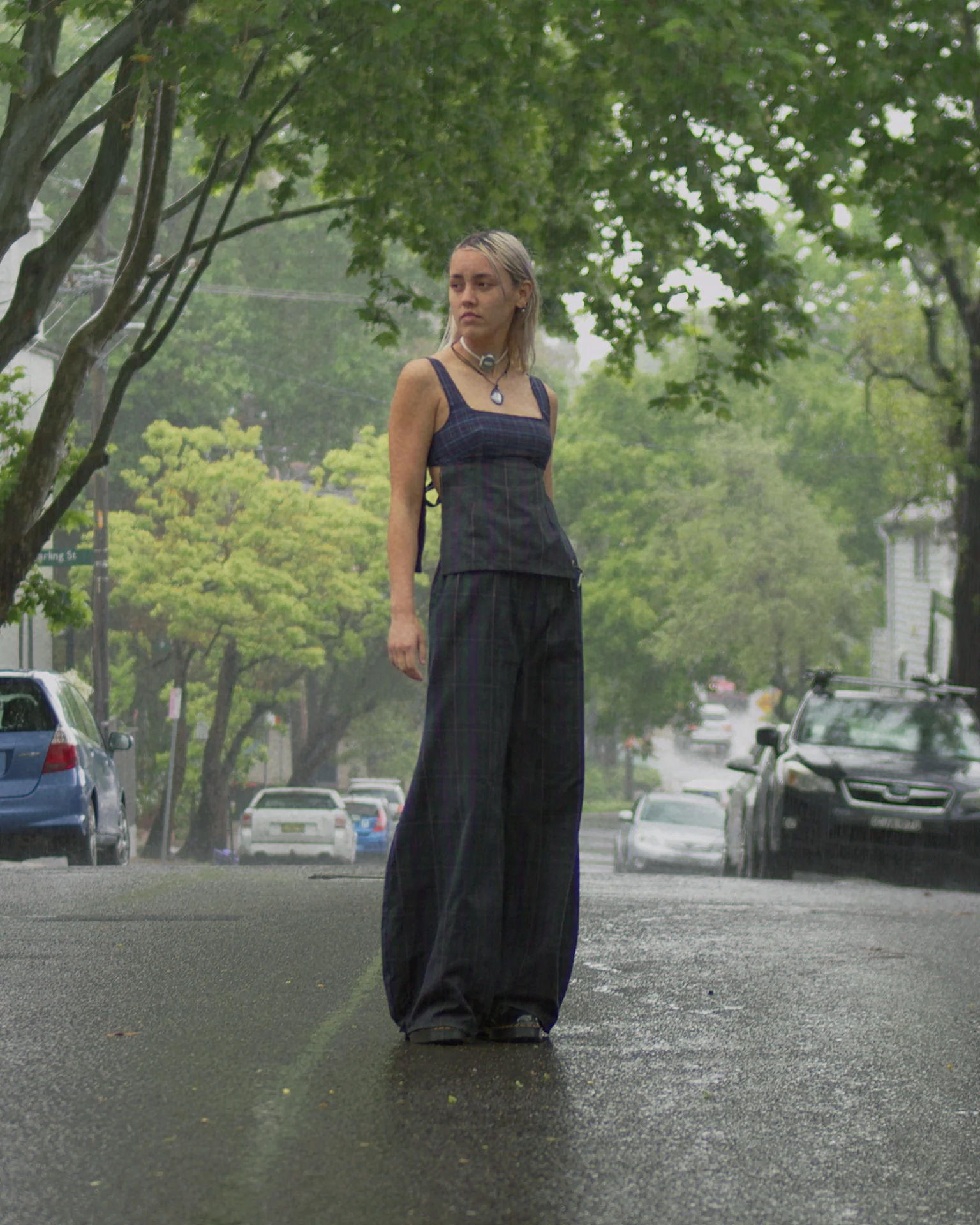 Obi Reversible Top In Moss/Blue - Image 4