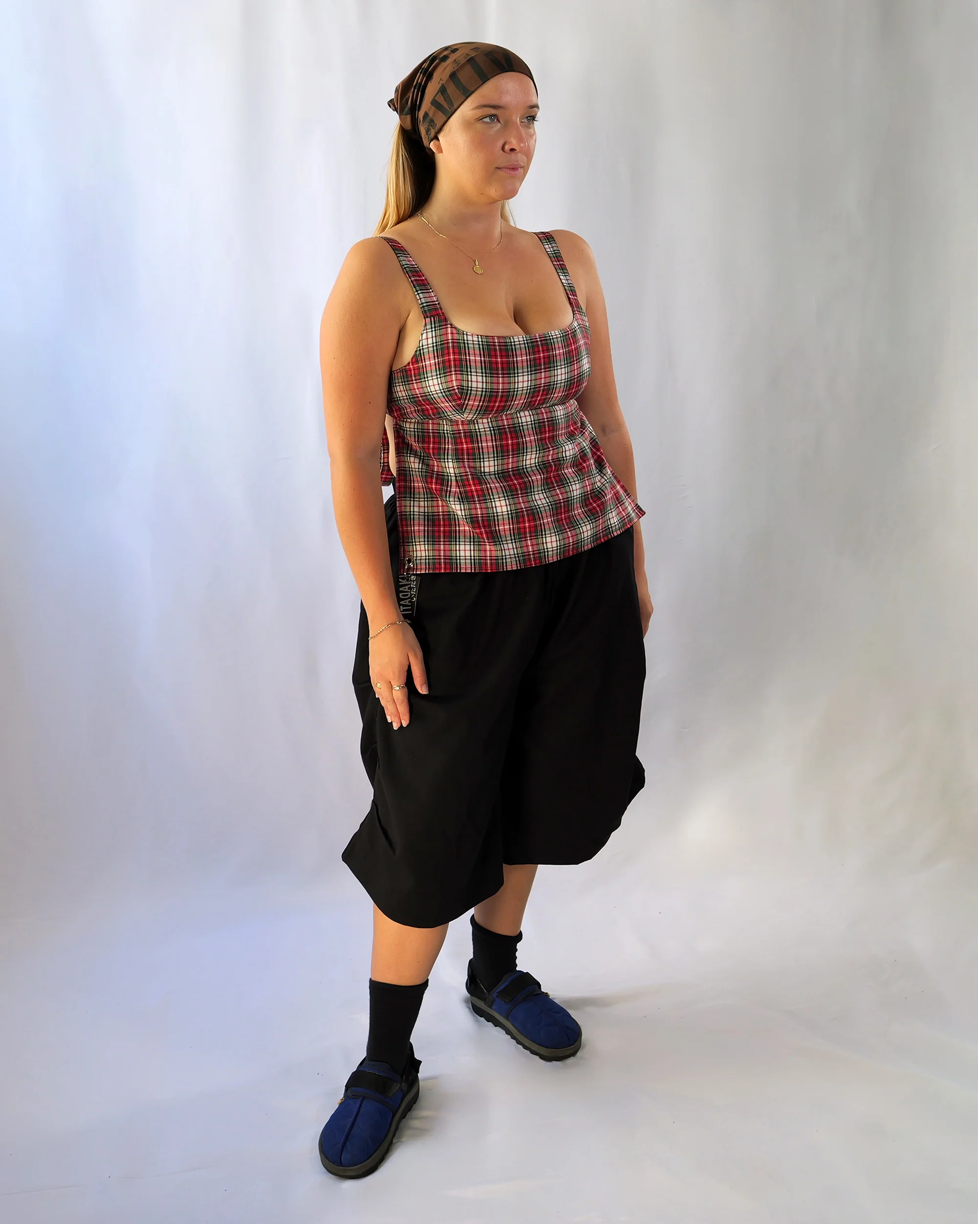 Obi Reversible Top in Red/Grey Pinstripe - Image 9